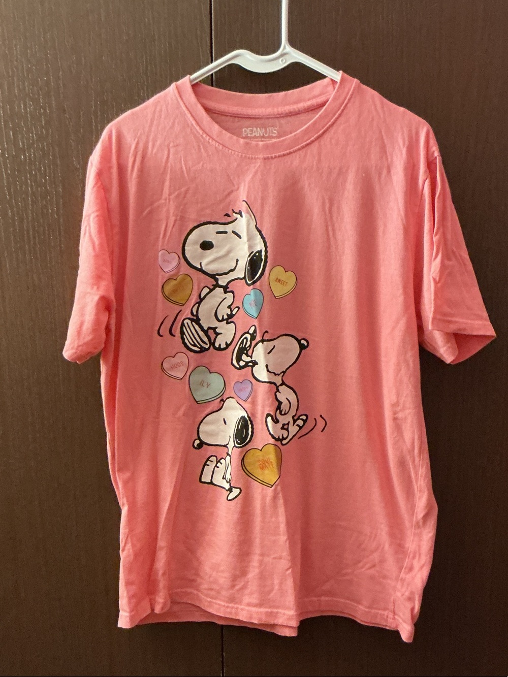 Peanuts Pink Snoopy & Hearts Short Sleeve Tee